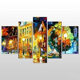Technopa Şehir Yağlı Boya 122x70 cm Kanvas Tablo