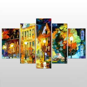 Technopa Şehir Yağlı Boya 172x100 cm Kanvas Tablo