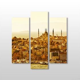 Technopa Sepya Istanbul Manzarası 111x120 cm Kanvas Tablo