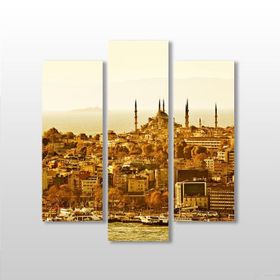 Technopa Sepya Istanbul Manzarası 129x140 cm Kanvas Tablo