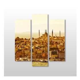 Technopa Sepya Istanbul Manzarası 138x150 cm Kanvas Tablo