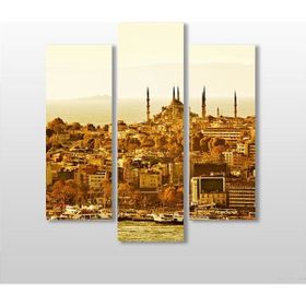 Technopa Sepya Istanbul Manzarası 84x90 cm Kanvas Tablo