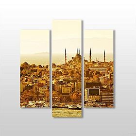 Technopa Sepya Istanbul Manzarası 84x90 cm Kanvas Tablo