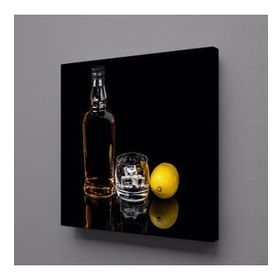 Technopa Şişedeki Alkol 100x100 cm Kanvas Tablo