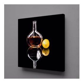 Technopa Şişedeki Alkol 110x110 cm Kanvas Tablo