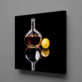 Technopa Şişedeki Alkol 130x130 cm Kanvas Tablo
