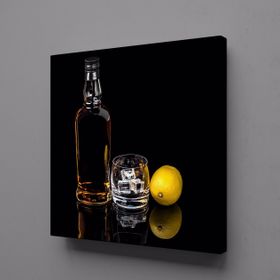 Technopa Şişedeki Alkol 30x30 cm Kanvas Tablo