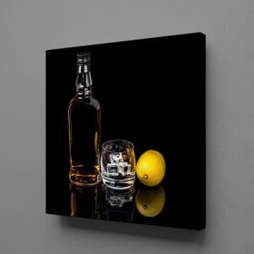 Technopa Şişedeki Alkol 50x50 cm Kanvas Tablo