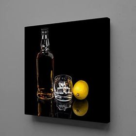 Technopa Şişedeki Alkol 50x50 cm Kanvas Tablo