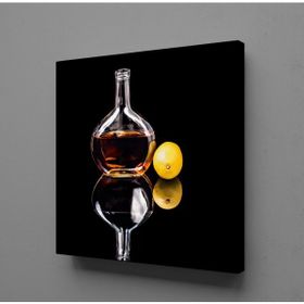 Technopa Şişedeki Alkol 90x90 cm Kanvas Tablo