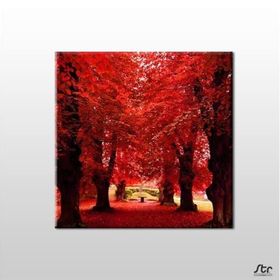 Technopa Sonbahar Ağaçlar 150x150 cm Kanvas Tablo
