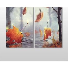 Technopa Sonbahar Yaprakları 60x50 cm Kanvas Tablo
