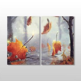 Technopa Sonbahar Yaprakları 70x60 cm Kanvas Tablo