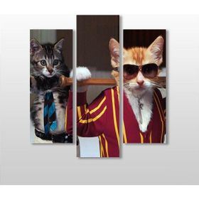 Technopa Sopalı Kedi 156x170 cm Kanvas Tablo