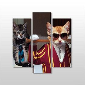 Technopa Sopalı Kedi 156x170 cm Kanvas Tablo