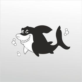 Technopa Tatlı Köpek Balığı 20 cm Folyo Duvar Stickerı