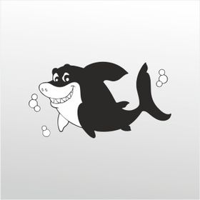 Technopa Tatlı Köpek Balığı 20 cm Folyo Duvar Stickerı