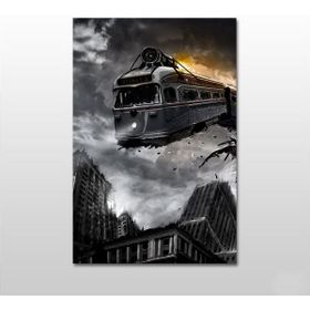 Technopa Tren Kazası 140x70 cm Kanvas Tablo