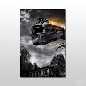 Technopa Tren Kazası 160x80 cm Kanvas Tablo