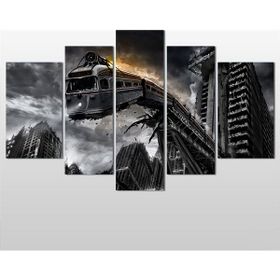 Technopa Tren Kazası 245x140 cm Kanvas Tablo