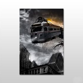 Technopa Tren Kazası 60x30 cm Kanvas Tablo