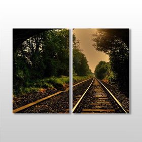 Technopa Tren Rayları 110x100 cm Kanvas Tablo