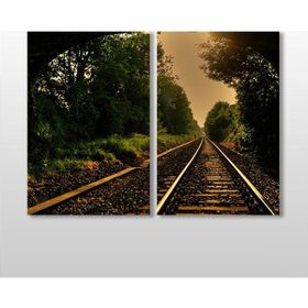 Technopa Tren Rayları 60x50 cm Kanvas Tablo