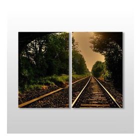 Technopa Tren Rayları 60x50 cm Kanvas Tablo