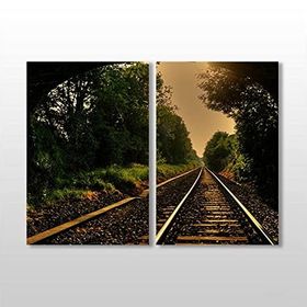 Technopa Tren Rayları 60x50 cm Kanvas Tablo