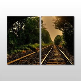 Technopa Tren Rayları 90x80 cm Kanvas Tablo