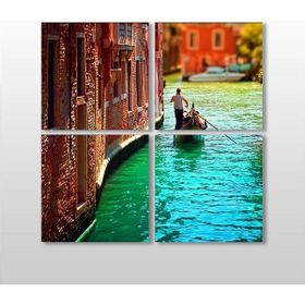 Technopa Venedik Kayık 60x60 cm Kanvas Tablo