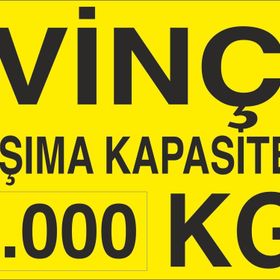 Technopa Vinç Kapasite 1 Ton Uyarı Levhası