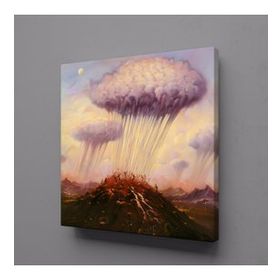 Technopa Yağmur Bırakan Bulut 110x110 cm Kare Kanvas Tablo