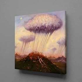 Technopa Yağmur Bırakan Bulut 30x30 cm Kare Kanvas Tablo