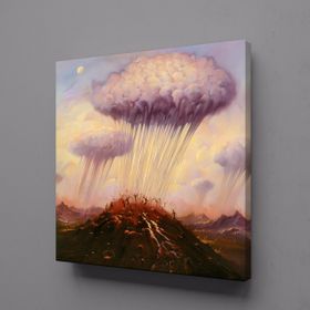 Technopa Yağmur Bırakan Bulut 80x80 cm Kare Kanvas Tablo