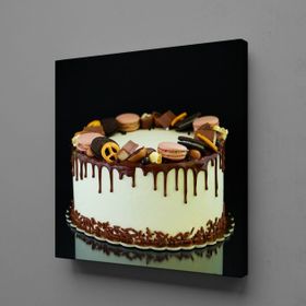 Technopa Yaş Pasta 40x40 cm Kare Kanvas Tablo
