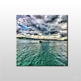 Technopa Yeşil Yansıyan Deniz 60x60 cm Kanvas Tablo