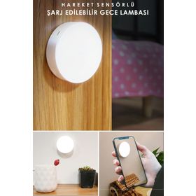 Technosmart Beyaz Işık USB Şarjlı Akıllı Hareket Sensörlü Kablosuz Spot Led Lamba