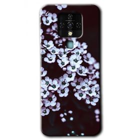Tecno Camon 16 Beyaz Çiçek Baskılı Uyumlu Silikon Kılıf