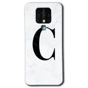 Tecno Camon 16 Beyaz Mermer Desenli Ç Harfi Baskılı Uyumlu Silikon Kılıf