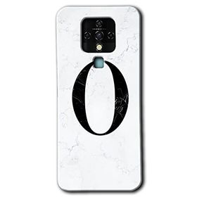 Tecno Camon 16 Beyaz Mermer Desenli O Harfi Baskılı Uyumlu Silikon Kılıf