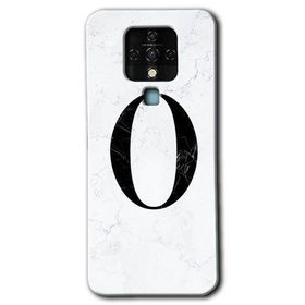Tecno Camon 16 Beyaz Mermer Desenli O Harfi Baskılı Uyumlu Silikon Kılıf