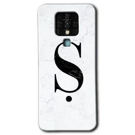 Tecno Camon 16 Beyaz Mermer Desenli S Harfi Baskılı Uyumlu Silikon Kılıf