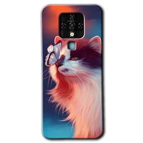 Tecno Camon 16 Cat Butterfly Baskılı Uyumlu Silikon Kılıf