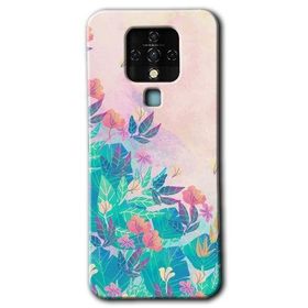 Tecno Camon 16 Çizim Yapraklar Baskılı Uyumlu Silikon Kılıf