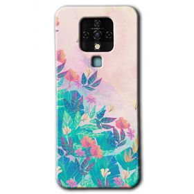 Tecno Camon 16 Çizim Yapraklar Baskılı Uyumlu Silikon Kılıf