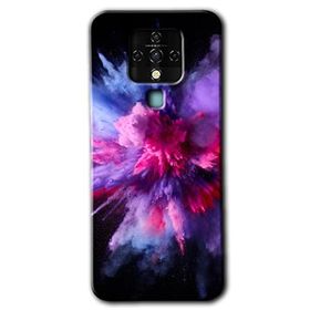 Tecno Camon 16 Color Splash Purple Baskılı Uyumlu Silikon Kılıf
