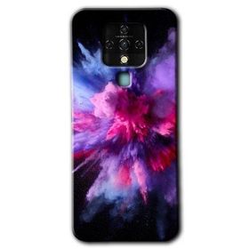 Tecno Camon 16 Color Splash Purple Baskılı Uyumlu Silikon Kılıf
