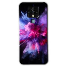 Tecno Camon 16 Color Splash Purple Baskılı Uyumlu Silikon Kılıf