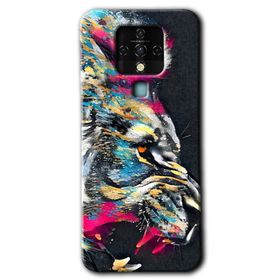 Tecno Camon 16 Colorfull Aslan Baskılı Uyumlu Silikon Kılıf